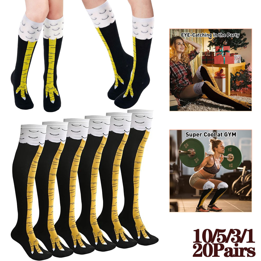 Funny Chicken Leg Socks - 1-20 pares engraçados 3d garra de