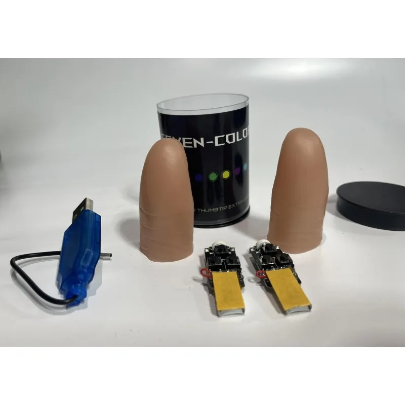 Thumb Tip Magic Trick Set - Super leve sete cores led luz