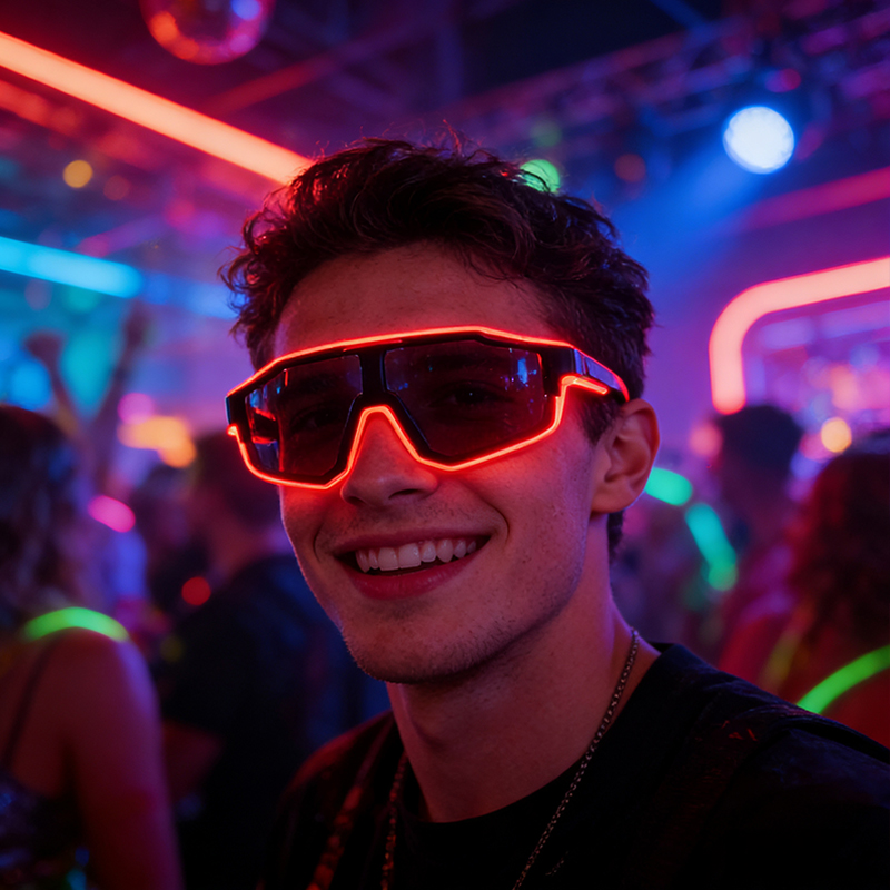 Glow In The Dark Party Glasses - Óculos LED à prova de vento