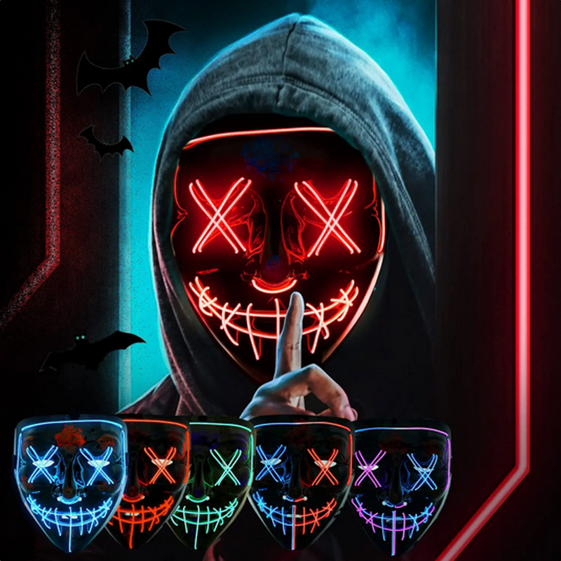 Led Purge Mask Halloween - Máscara de Halloween Assustadora Vendetta Máscara