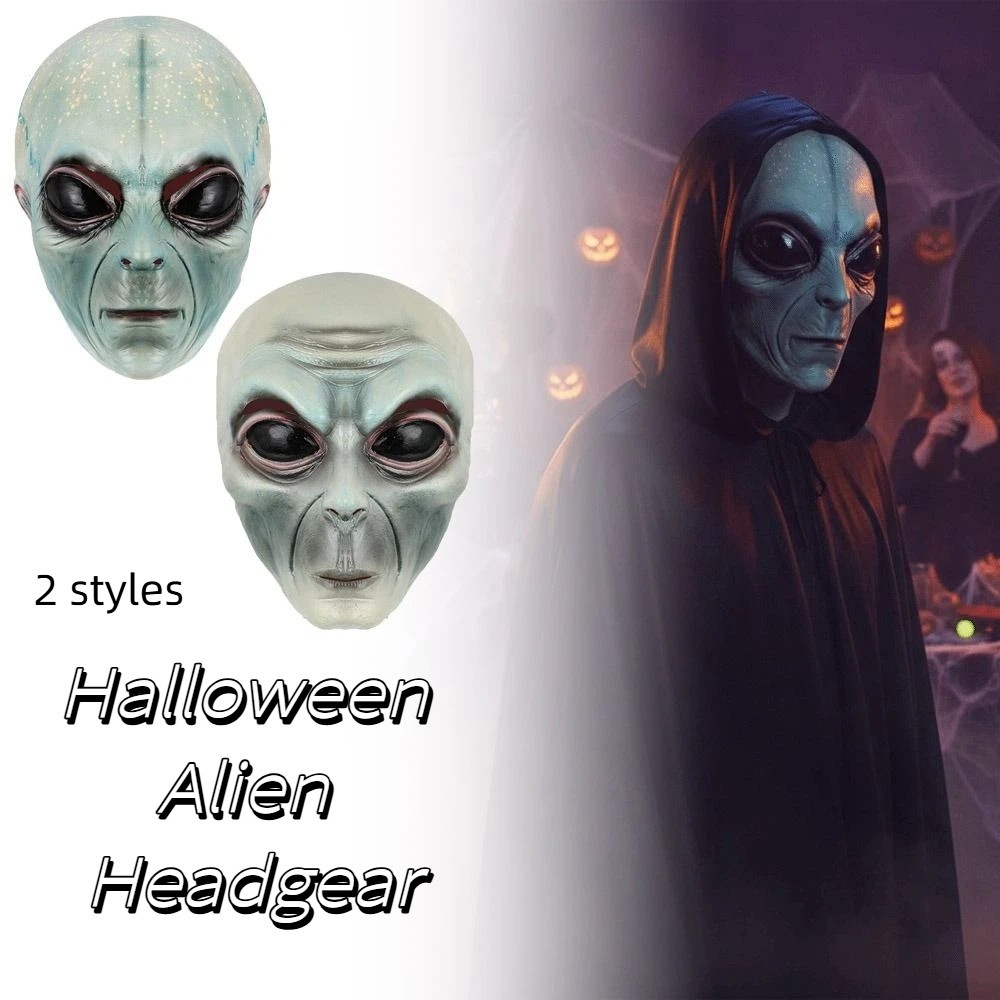 Latex Alien Mask Realistic - Máscara Alienígena de Látex Verde, Máscara