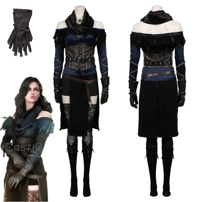 Medieval Renaissance Dress Women - Yennefer cosplay fantasia traje disfarce para