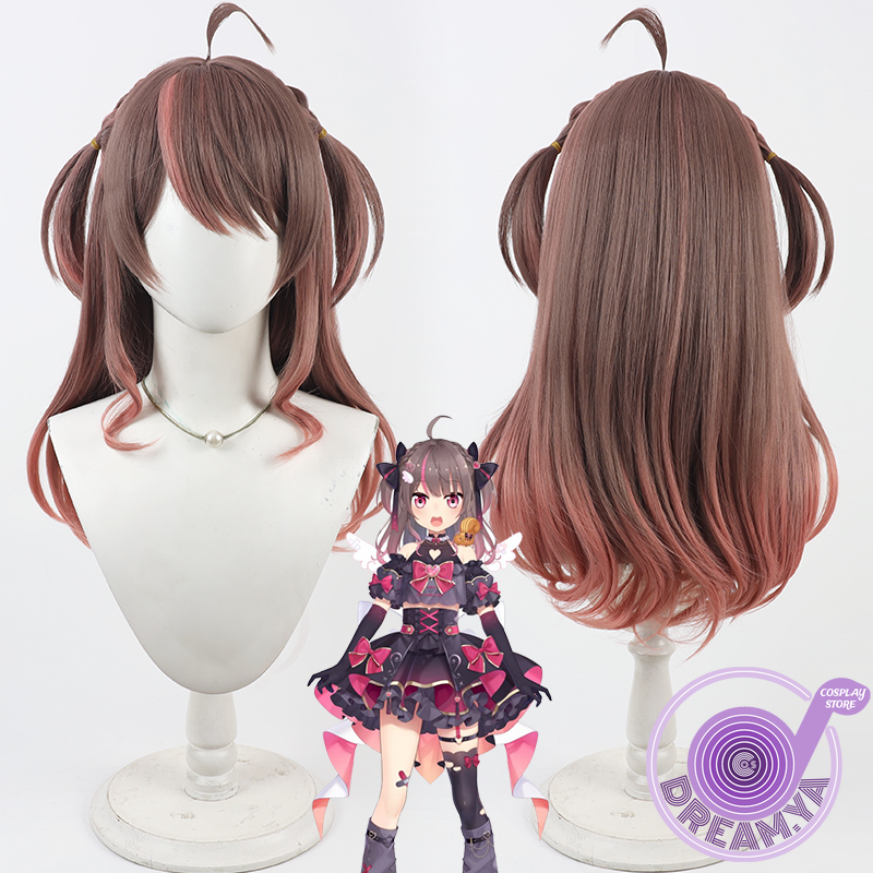 Anime Cosplay Wig Heat Resistant - Natsuiro matsuri peruca cosplay vtuber marrom