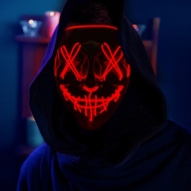 Led Purge Mask Halloween - Máscara Neon LED de Halloween para