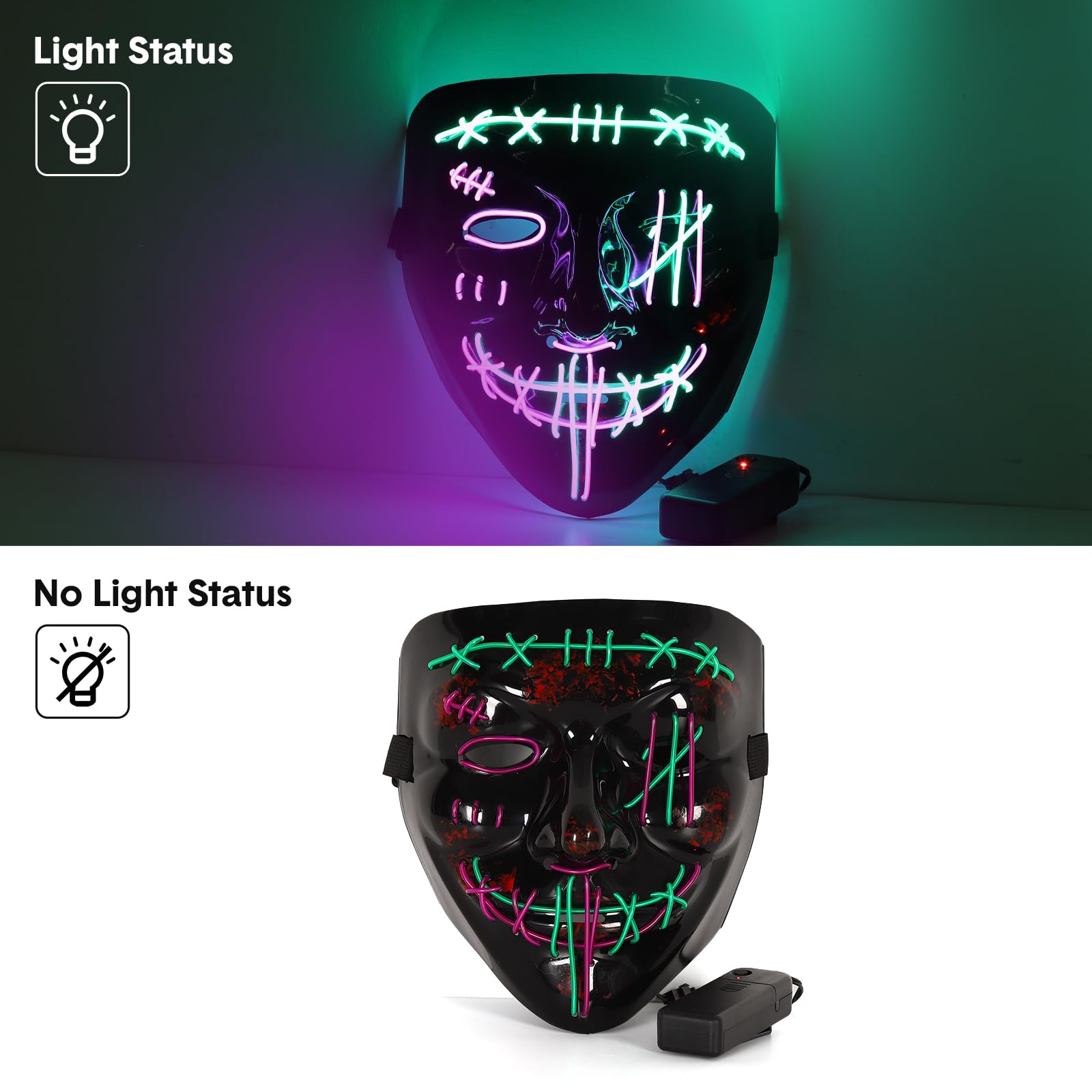 Pacote com 3 máscaras de Hallo - Led Purge Mask Halloween avaliação e preço
