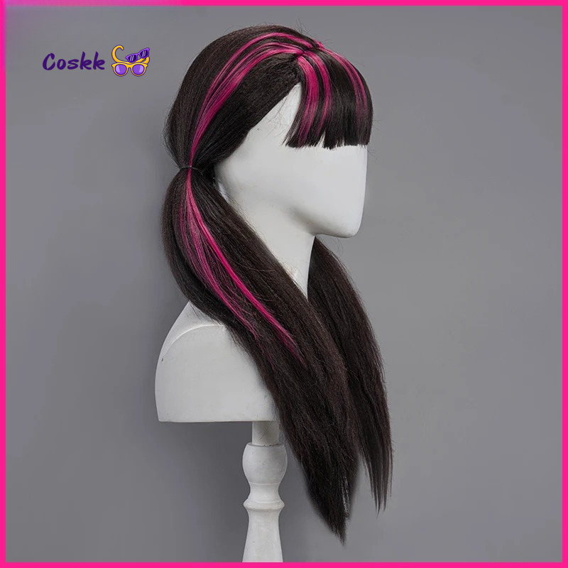 Peruca de Cosplay Draculaura,  - Anime Cosplay Wig Heat Resistant avaliação e preço