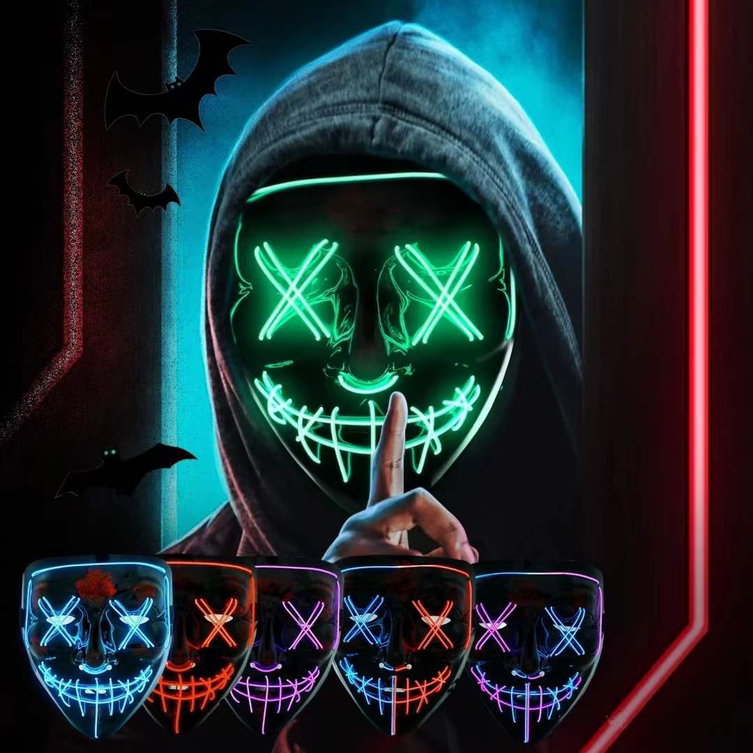 Máscara Neon LED Sem Fio que B - Led Purge Mask Halloween avaliação e preço