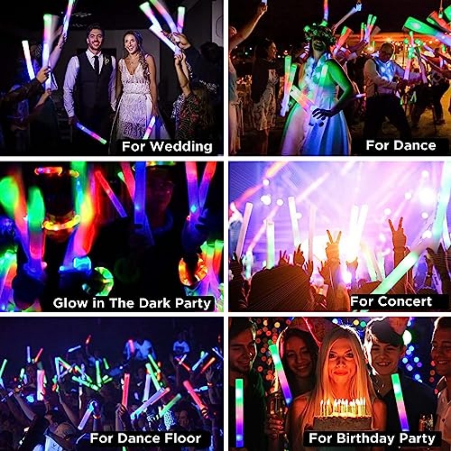 Pacote de Bastões de Espuma qu - Flashing Led Foam Sticks Party avaliação e preço