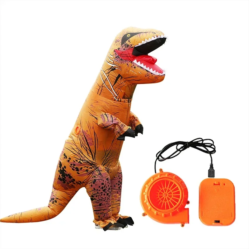 Tiranossauro rex traje infláve - Inflatable Dinosaur Costume Adult avaliação e preço