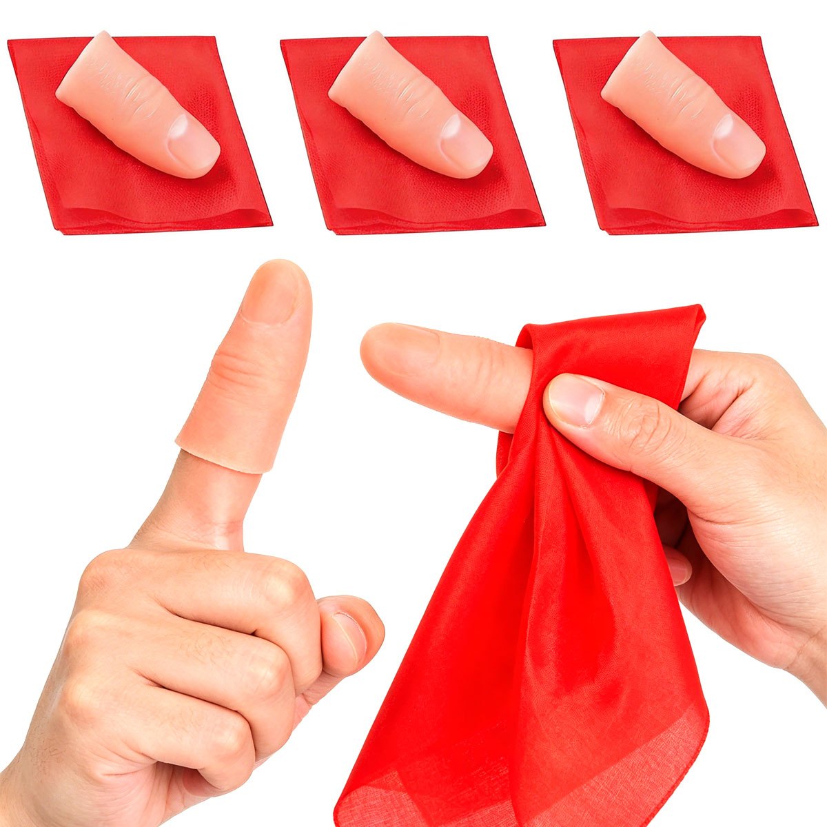 Conjunto de 3 Peças: Lenço Mág - Thumb Tip Magic Trick Set avaliação e preço