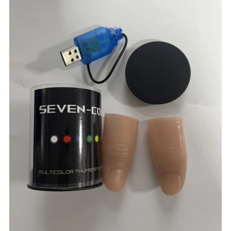 Super leve sete cores led luz  - Thumb Tip Magic Trick Set avaliação e preço