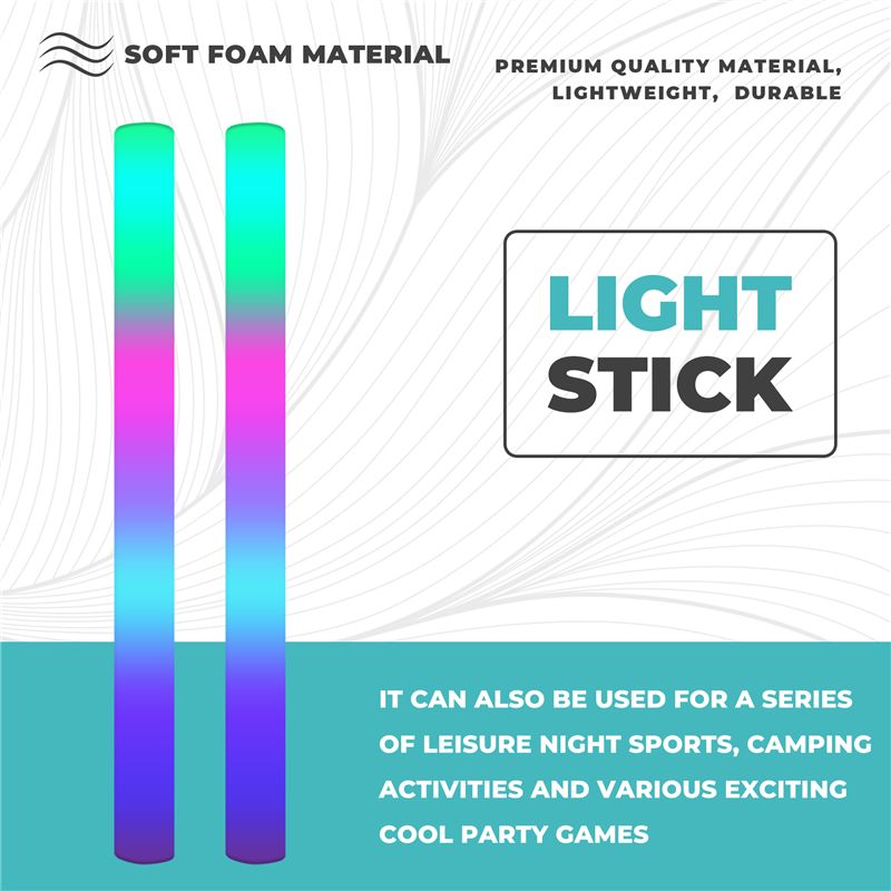 A68P-12Pcs Bastões de Espuma I - Flashing Led Foam Sticks Party avaliação e preço