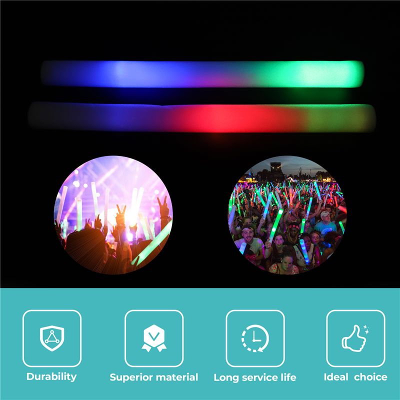 A68P-12Pcs Bastões de Espuma I - Flashing Led Foam Sticks Party avaliação e preço
