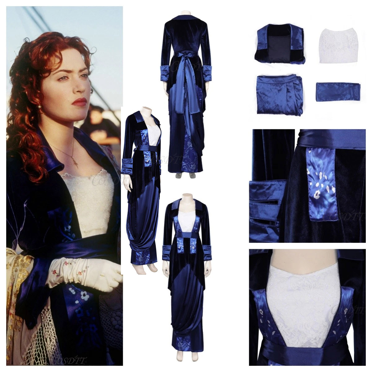 Fantasia Cosplay Ruth DeWitt B - Medieval Renaissance Dress Women avaliação e preço