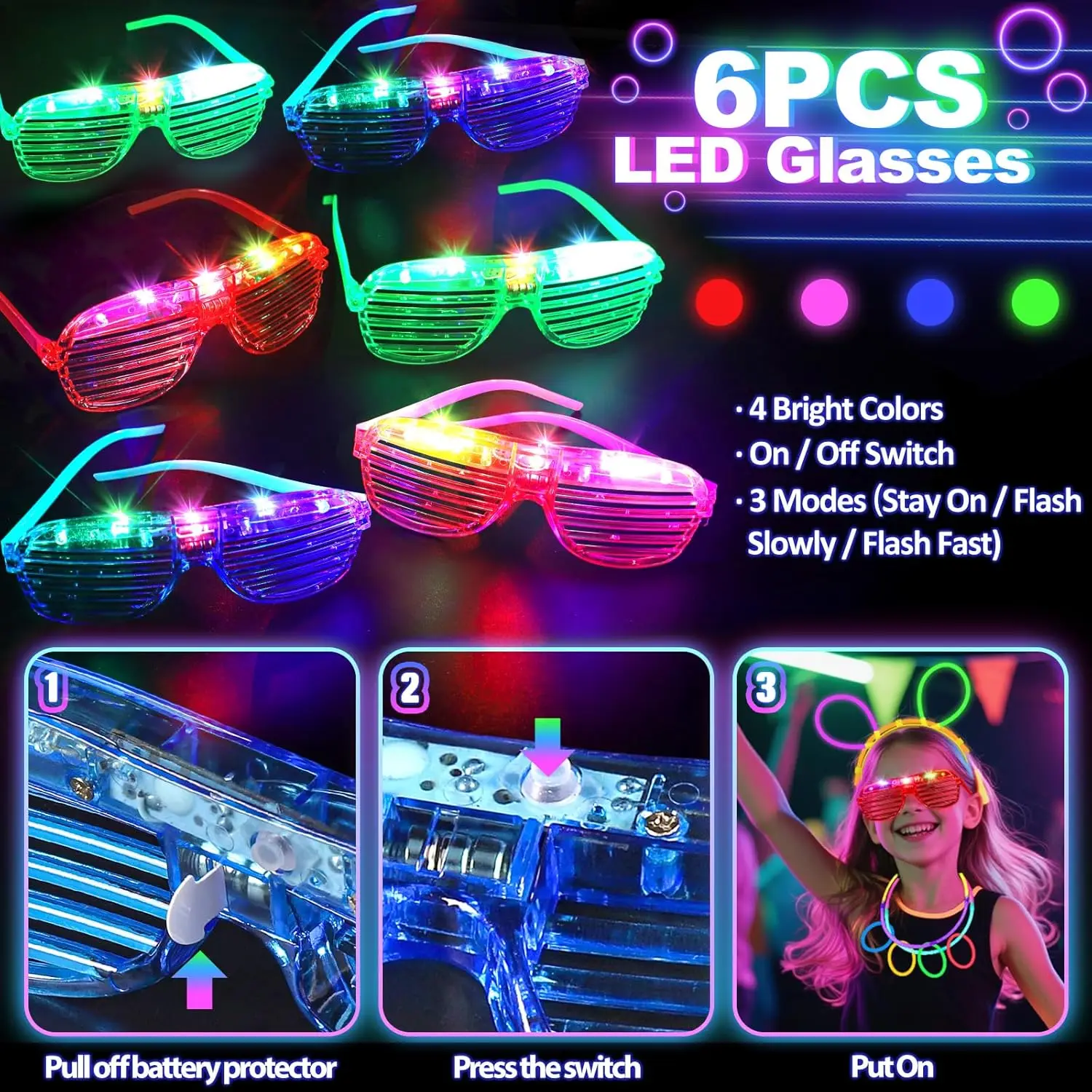 128 peças de óculos luminosos, - Glow In The Dark Party Glasses avaliação e preço