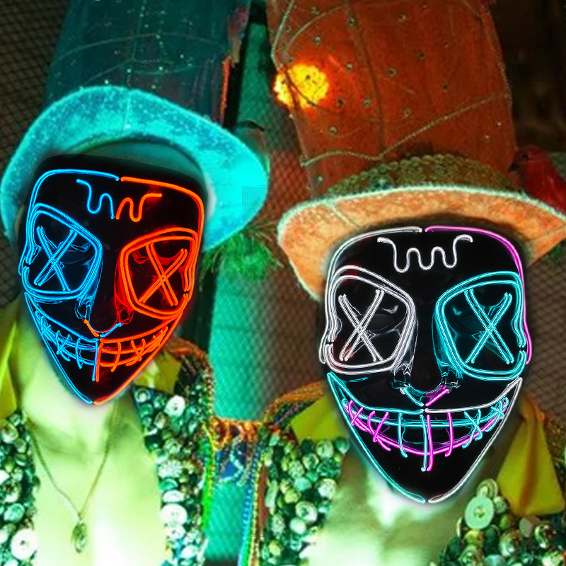 Máscara brilhante de led sem f - Led Purge Mask Halloween avaliação e preço