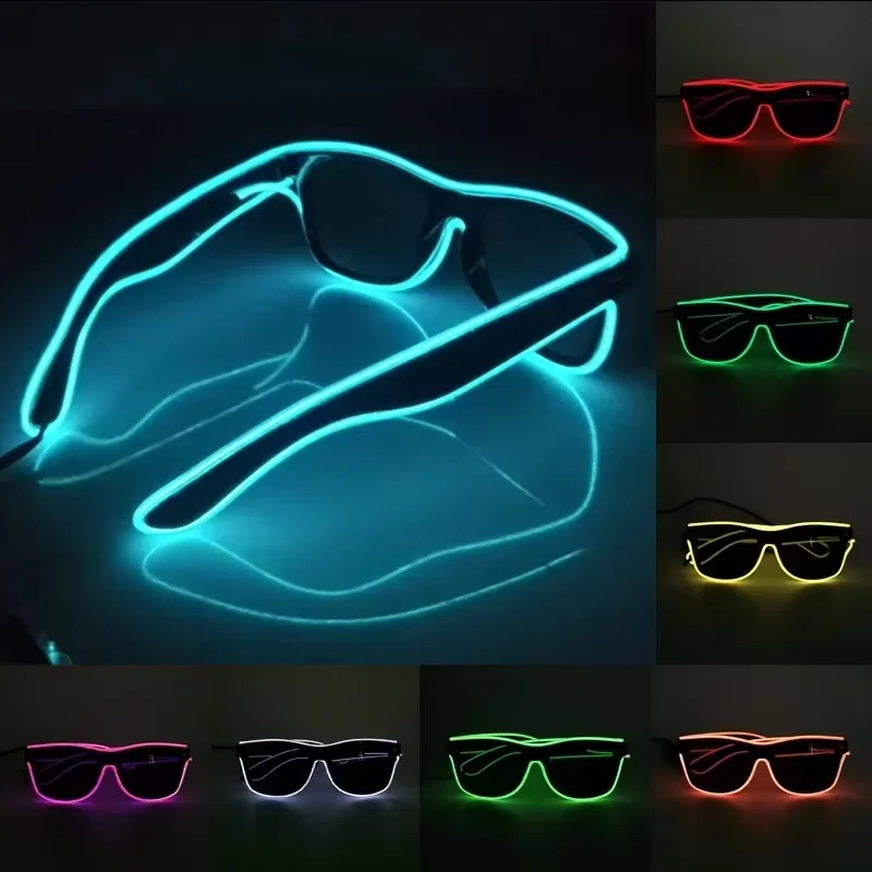 Óculos de sol com LED neon bri - Glow In The Dark Party Glasses avaliação e preço