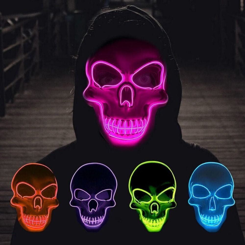Moda horror halloween crânio m - Led Purge Mask Halloween avaliação e preço