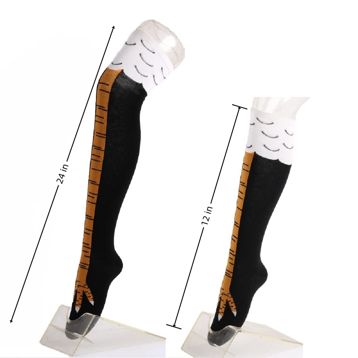 1/2 pares de meias altas de co - Funny Chicken Leg Socks avaliação e preço
