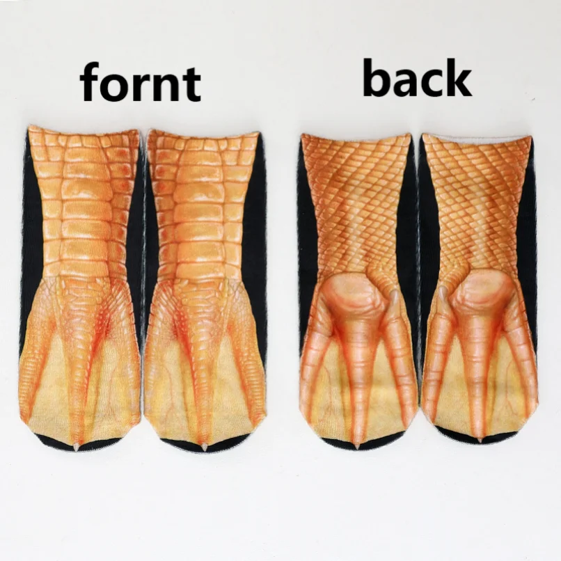 Meias fofas com estampa 3d, en - Funny Chicken Leg Socks avaliação e preço