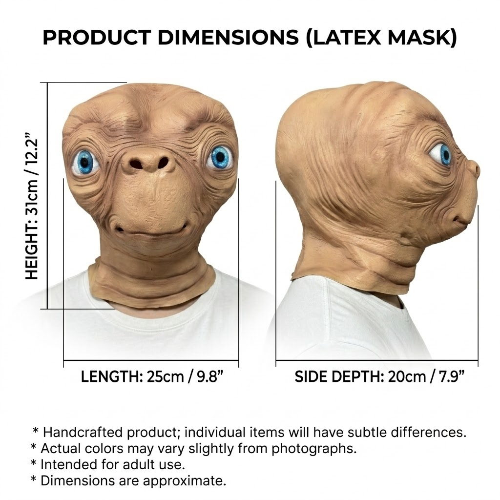 ET Alien Máscara de Látex Hall - Latex Alien Mask Realistic avaliação e preço
