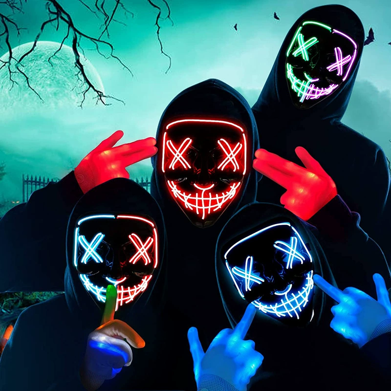 Máscara Neon LED Sem Fio que B - Led Purge Mask Halloween avaliação e preço