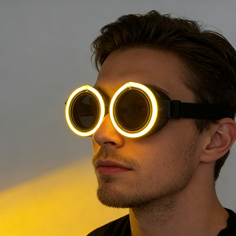 Óculos luminosos LED redondos  - Glow In The Dark Party Glasses avaliação e preço
