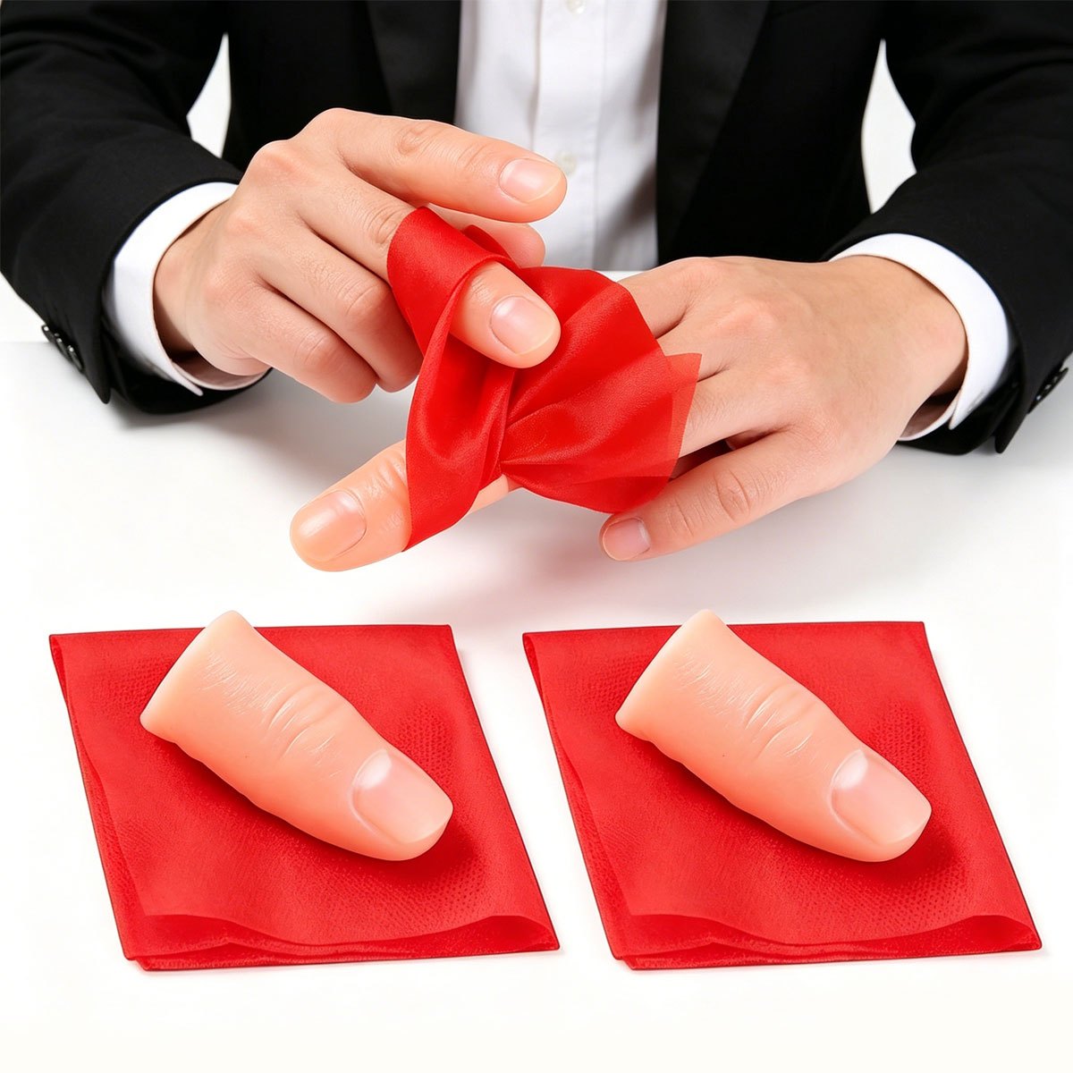 Conjunto de 3 Peças: Lenço Mág - Thumb Tip Magic Trick Set avaliação e preço