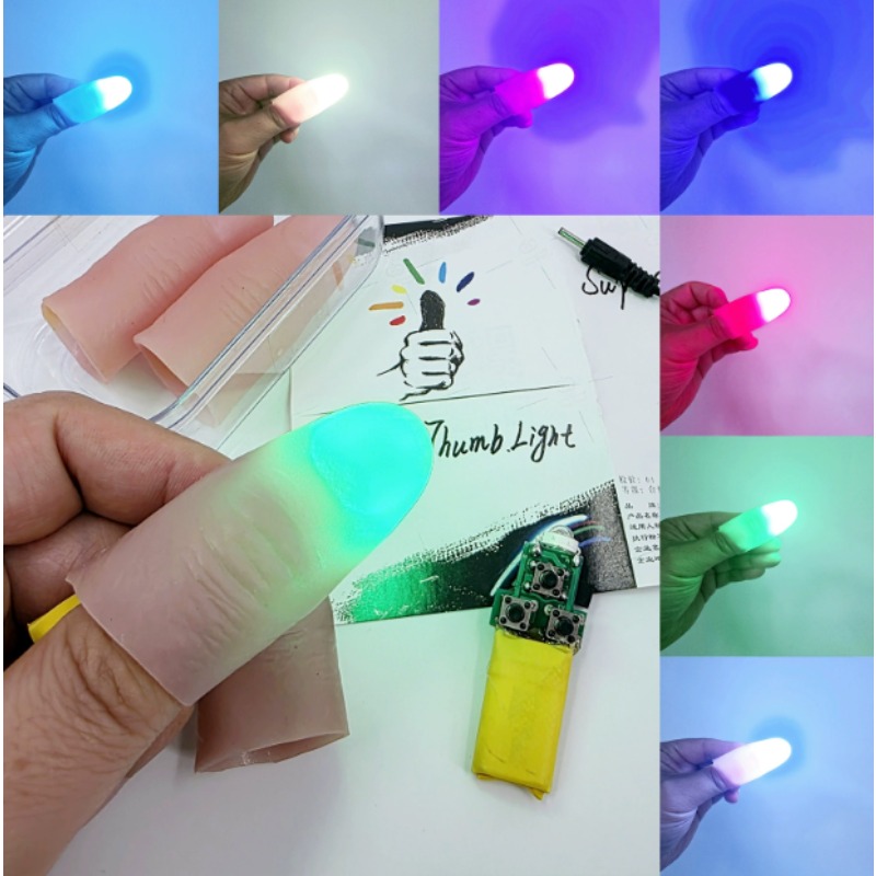 Conjunto de par de luz de 7 co - Thumb Tip Magic Trick Set avaliação e preço