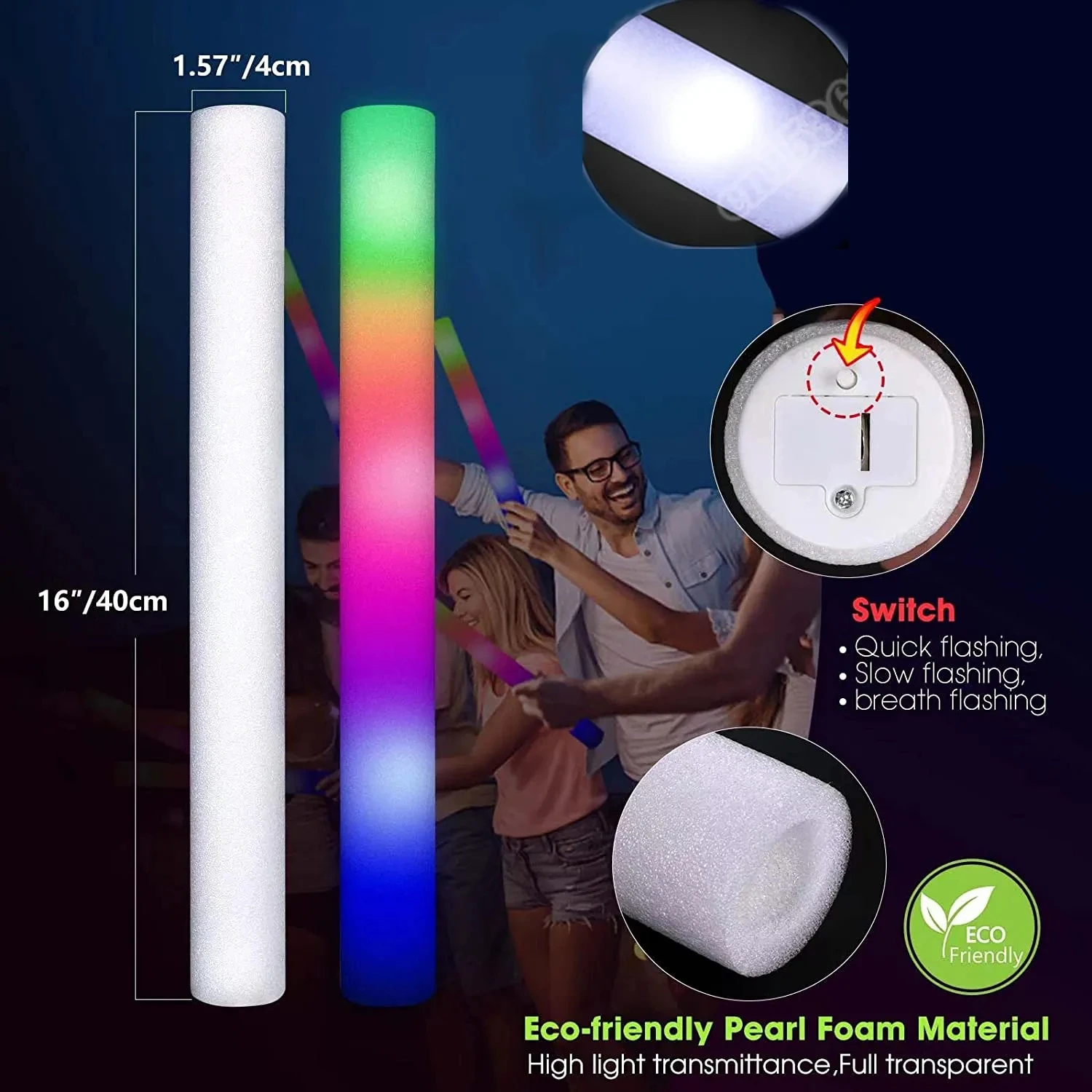 Bastões de espuma LED, bastões - Flashing Led Foam Sticks Party avaliação e preço