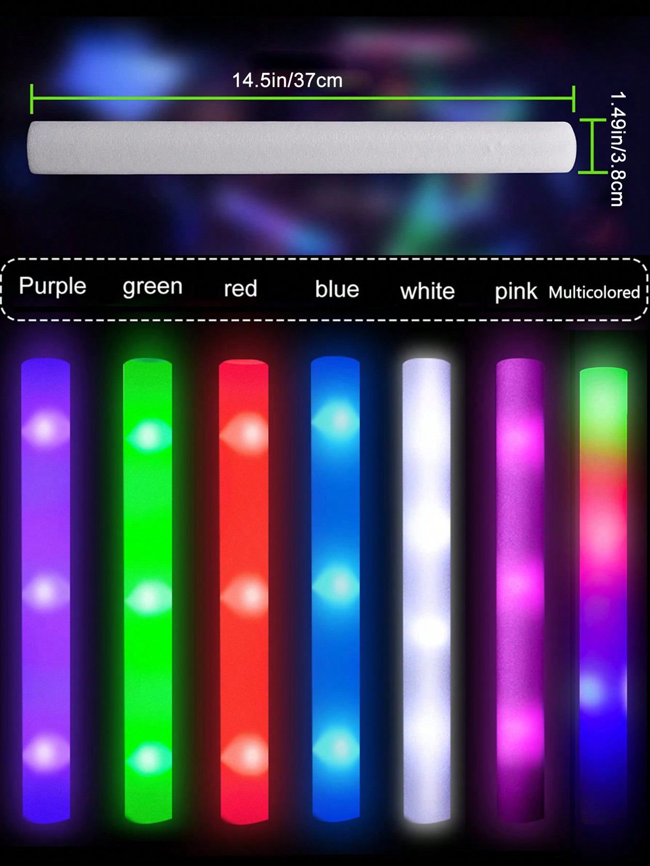 LED Foam Glow Sticks, Cheer Tu - Flashing Led Foam Sticks Party avaliação e preço
