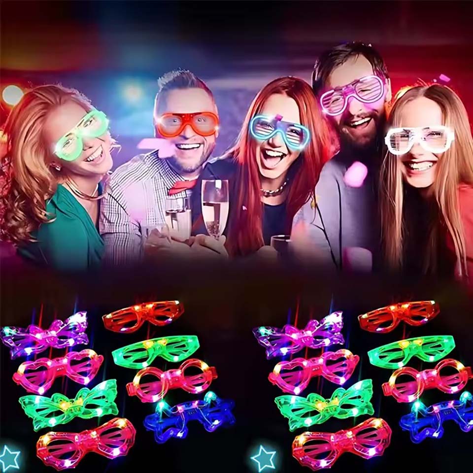 Óculos de LED que brilham no e - Glow In The Dark Party Glasses avaliação e preço