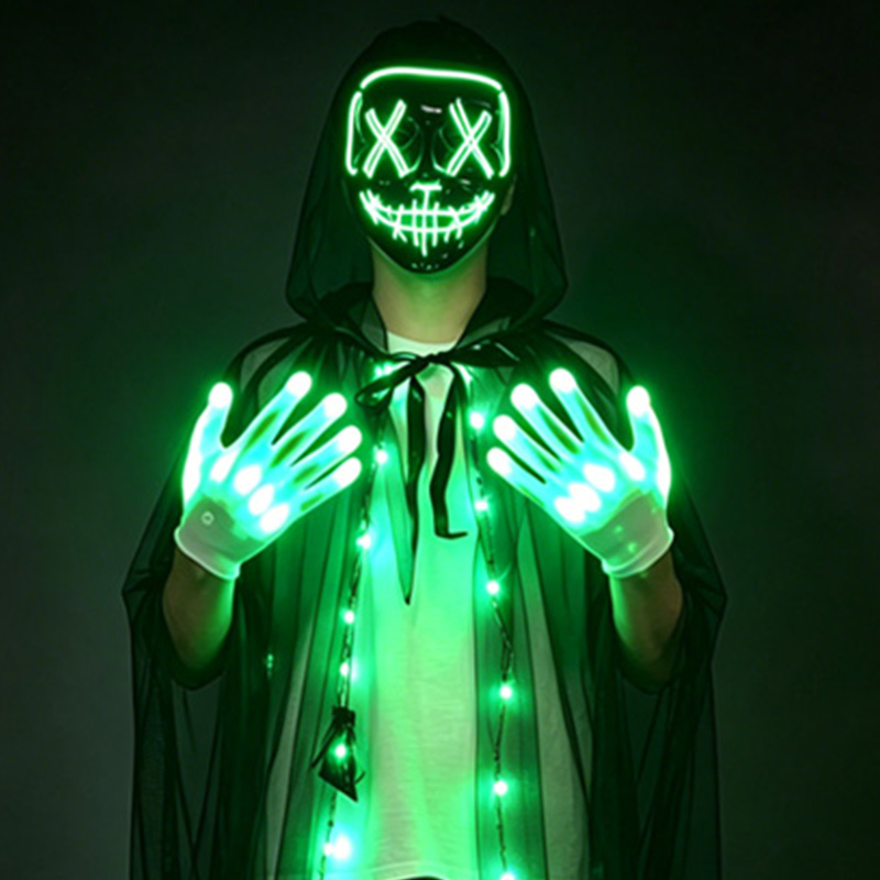 Conjunto de luvas e máscara de - Led Purge Mask Halloween avaliação e preço