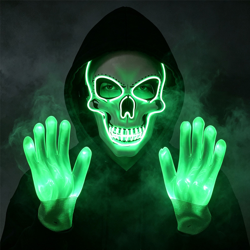 Conjunto de luvas e máscara de - Led Purge Mask Halloween avaliação e preço
