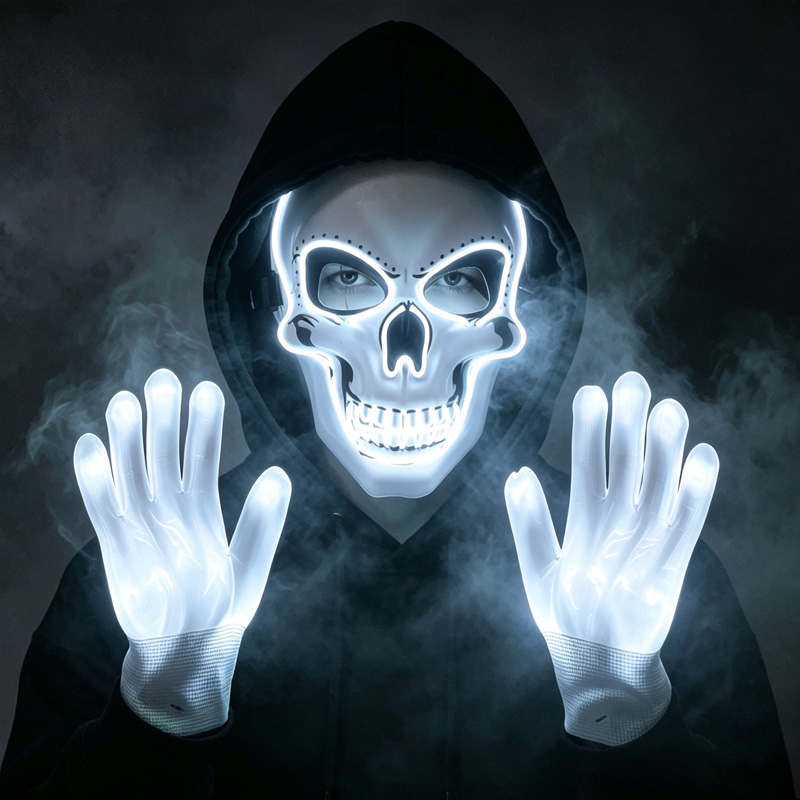 Conjunto de luvas e máscara de - Led Purge Mask Halloween avaliação e preço