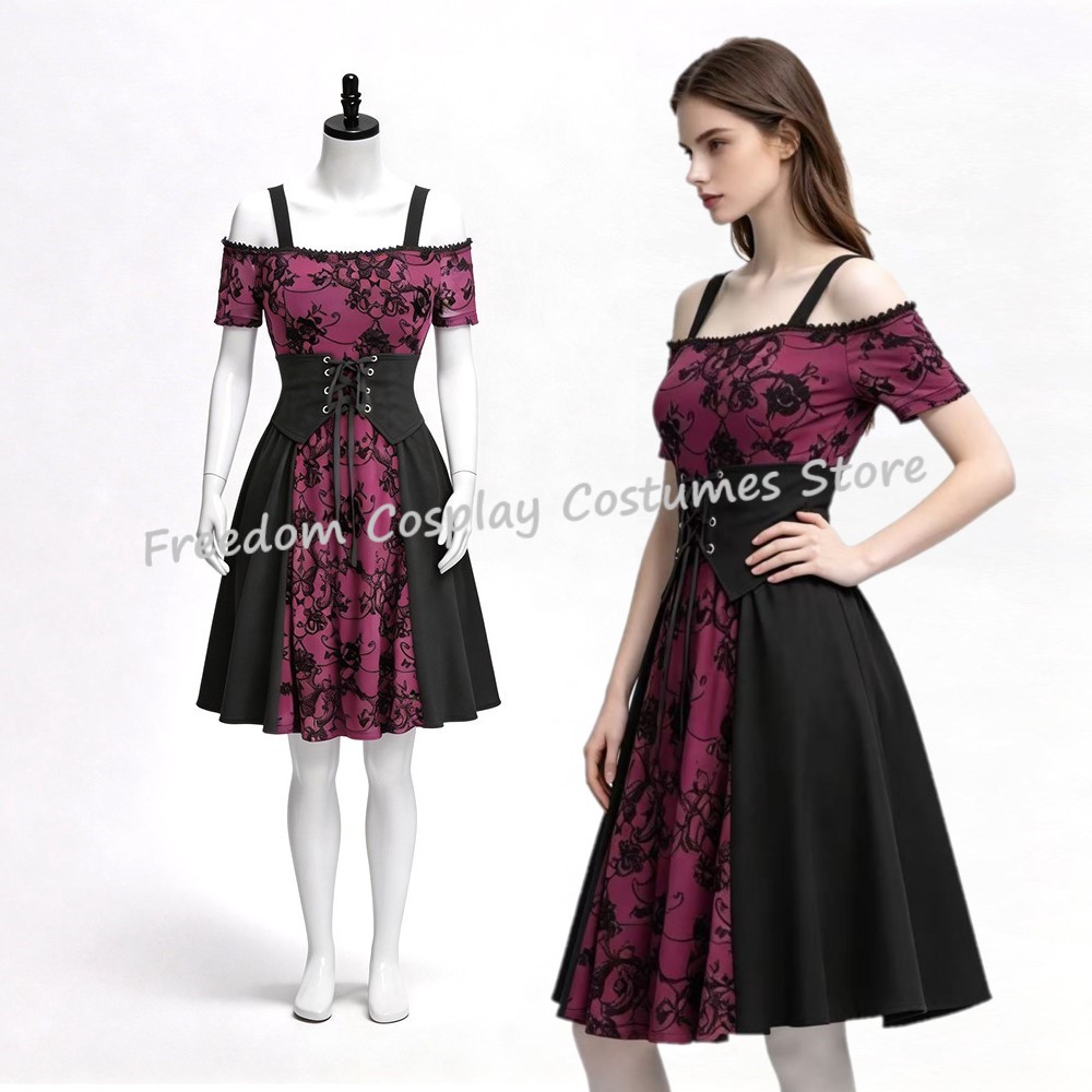 Vestido Curto Feminino Gótico  - Medieval Renaissance Dress Women avaliação e preço