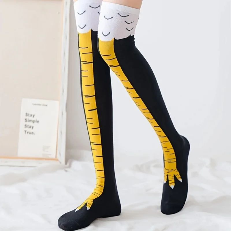 1/2 pares de Meias Longas Femi - Funny Chicken Leg Socks avaliação e preço