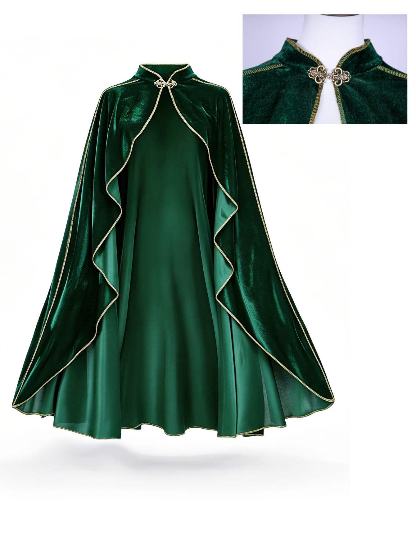 Capa de Veludo Verde Vintage p - Medieval Renaissance Dress Women avaliação e preço