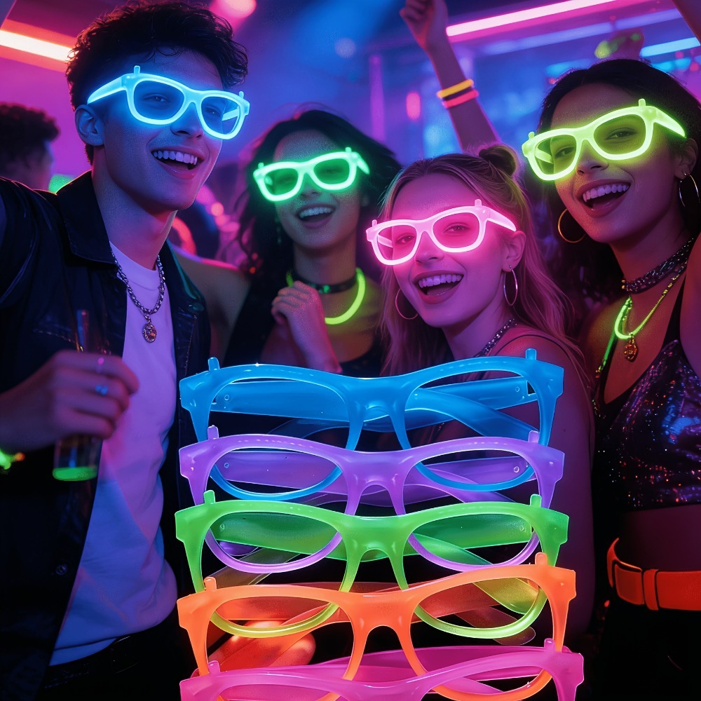 Óculos que brilham no escuro c - Glow In The Dark Party Glasses avaliação e preço