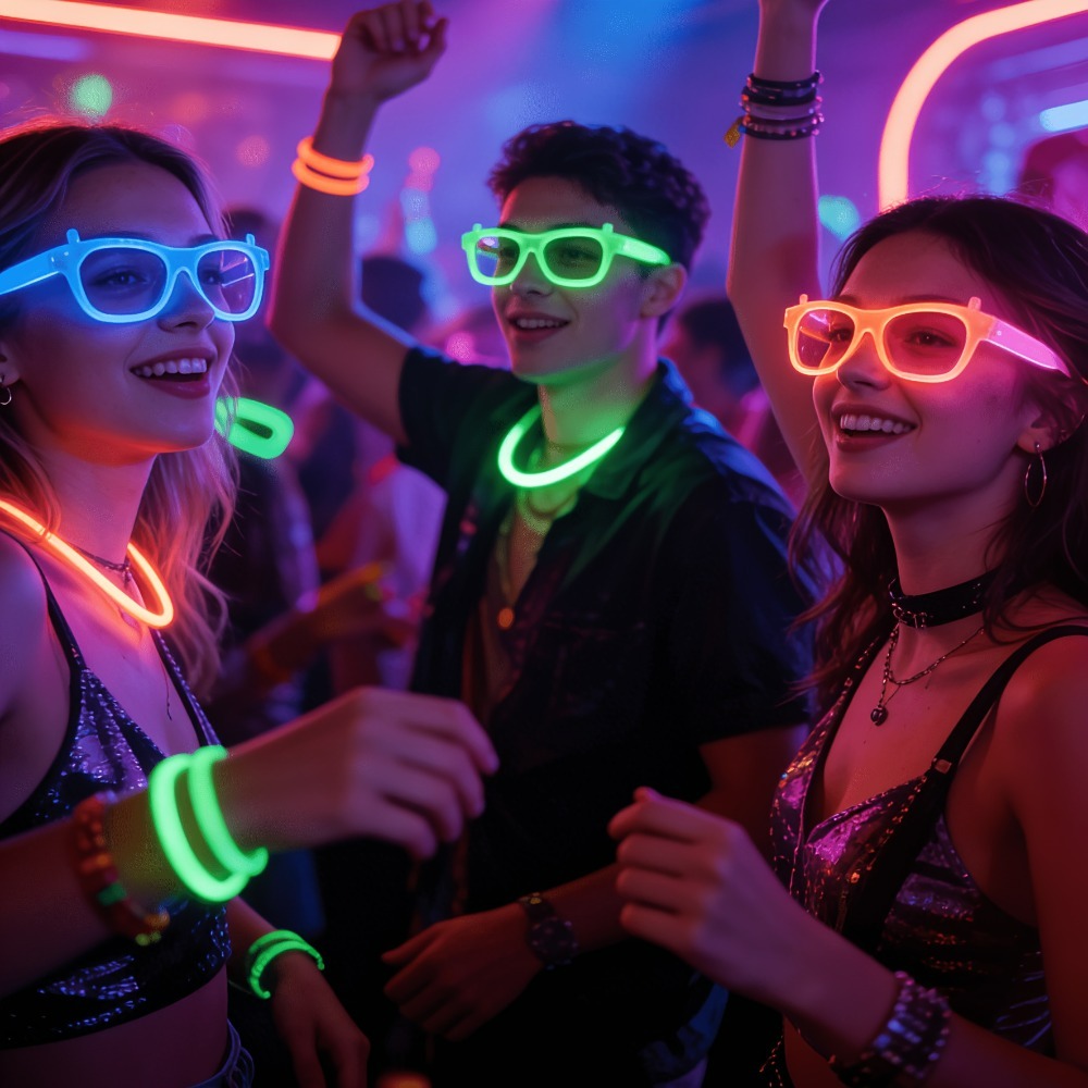 Óculos que brilham no escuro c - Glow In The Dark Party Glasses avaliação e preço