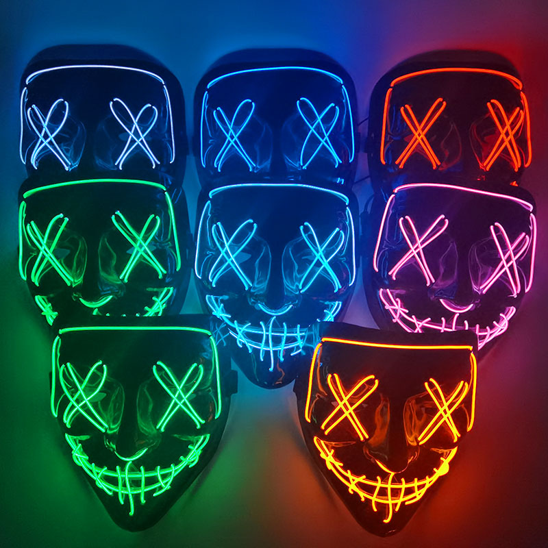 Máscara assustadora Halloween  - Led Purge Mask Halloween avaliação e preço