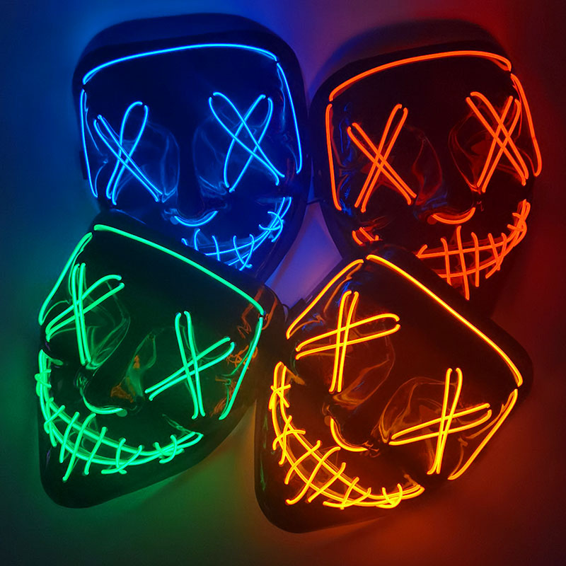 Máscara assustadora Halloween  - Led Purge Mask Halloween avaliação e preço