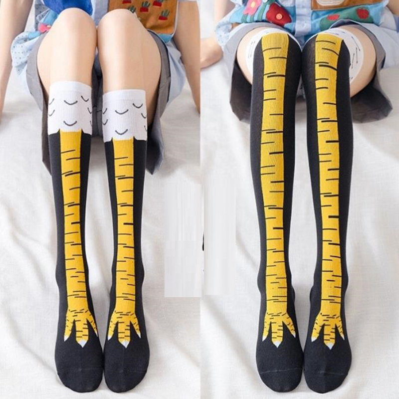 1-4 Pares de Meias Altas para  - Funny Chicken Leg Socks avaliação e preço