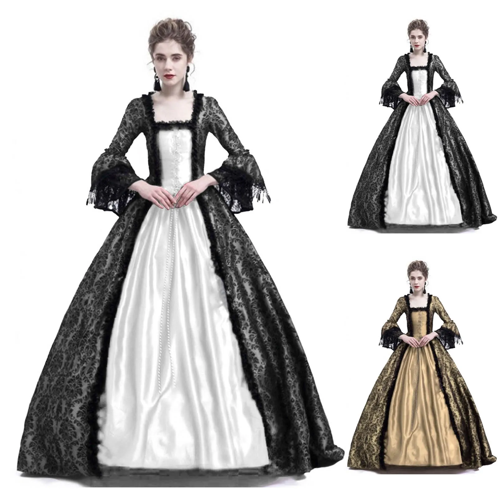 Fantasia de Halloween para Mul - Medieval Renaissance Dress Women avaliação e preço