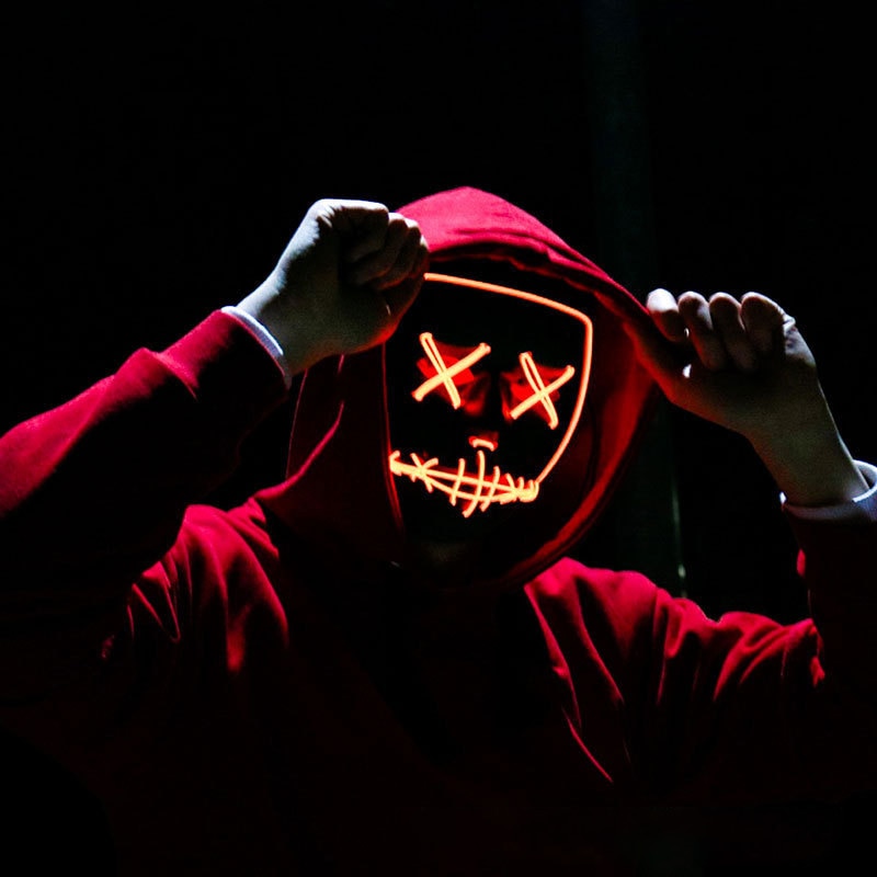 Máscara Neon LED de Halloween  - Led Purge Mask Halloween avaliação e preço